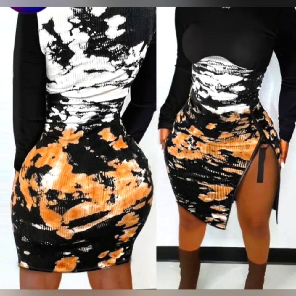 COPY - MIDI Bodycon Tie Die Dress